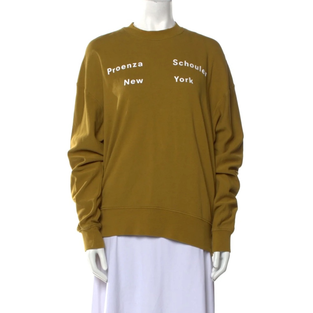 Olive Green Proenza Schouler Cotton Pullover Top Sweatshirt